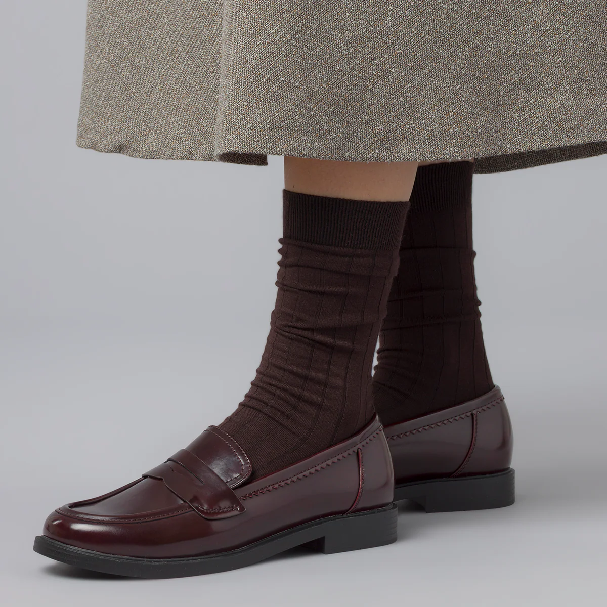 Mocassini penny loafer bordeaux da Donna Lora Ferres - Image 2