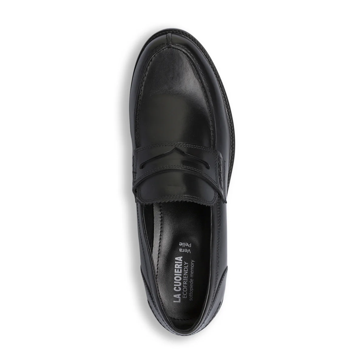 Mocassini Penny Loafer da uomo in pelle neri La Cuoieria - Image 5