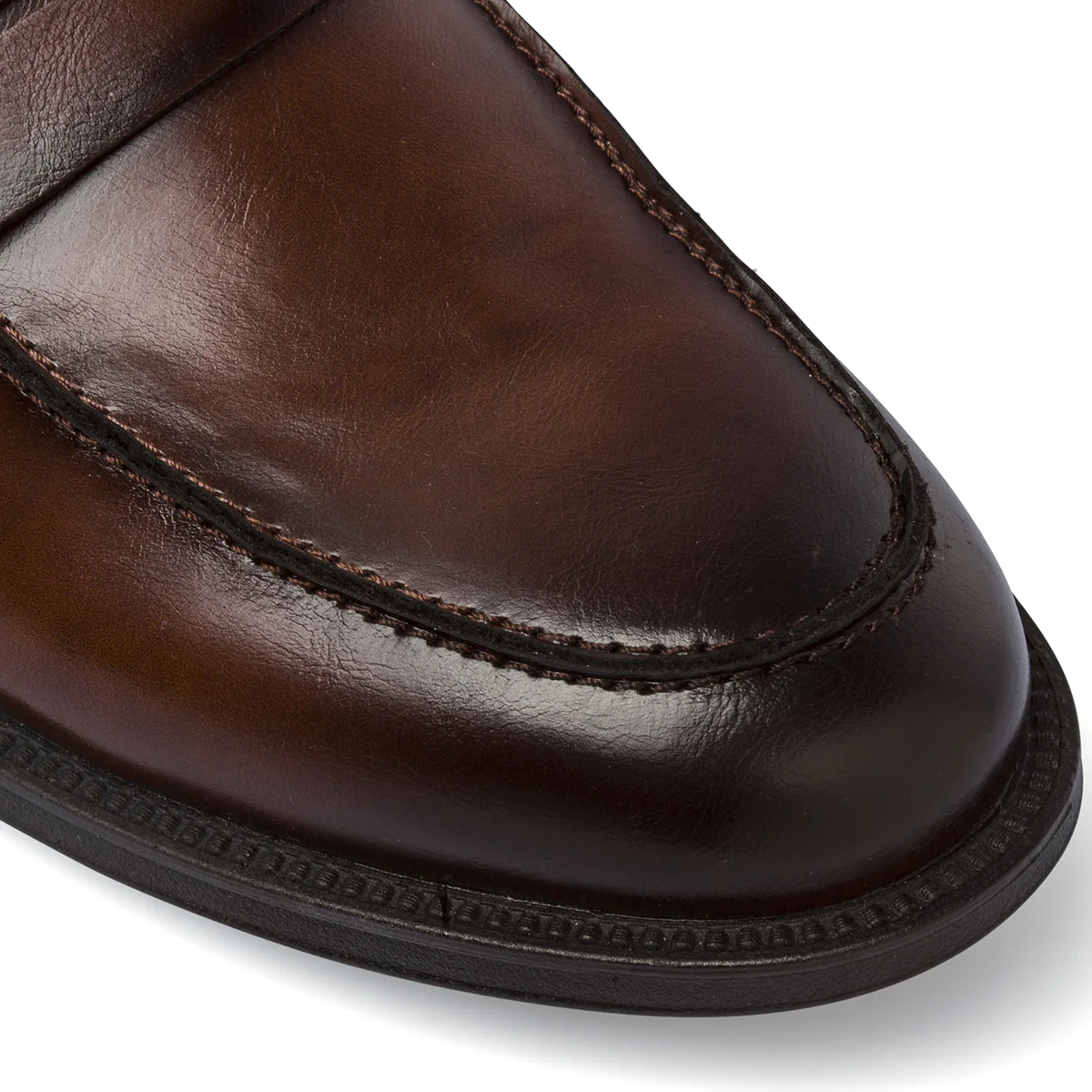 Mocassini Penny Loafer da uomo marroni con cuciture a vista Riflessi Urbani - Image 4