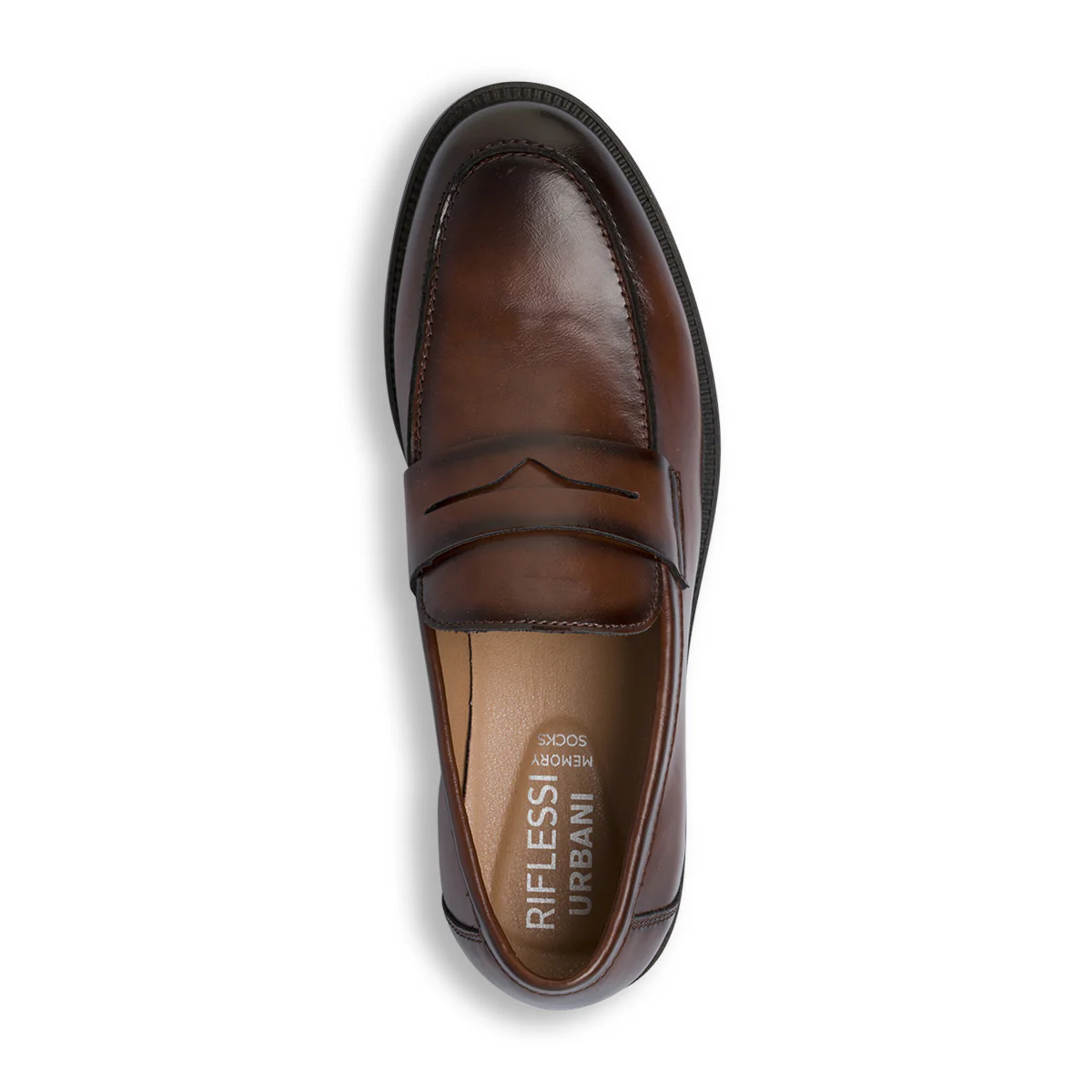 Mocassini Penny Loafer da uomo marroni con cuciture a vista Riflessi Urbani - Image 5