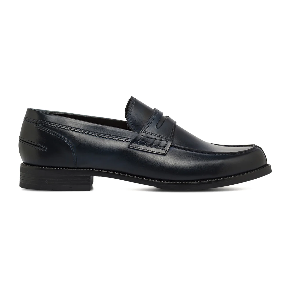 Mocassini Penny Loafer in palle da uomo blu La Cuoieria