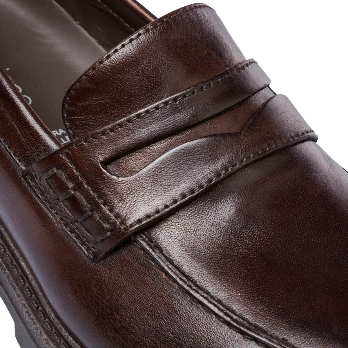 Mocassini Penny Loafer Marroni da Uomo in pelle Primopiano - Image 4
