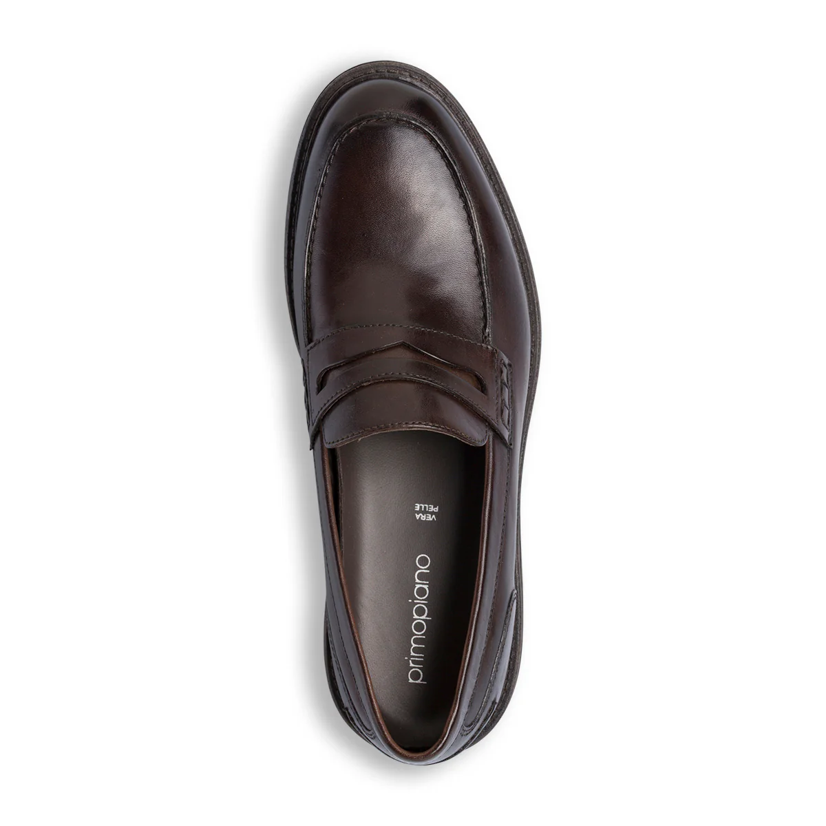 Mocassini Penny Loafer Marroni da Uomo in pelle Primopiano - Image 5