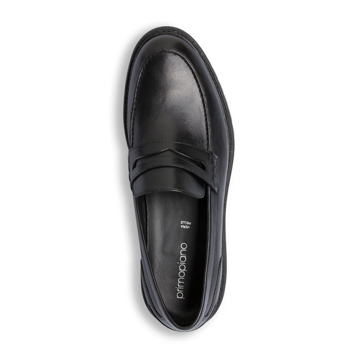 Mocassini Penny Loafer neri da Uomo in pelle Primopiano - Image 5