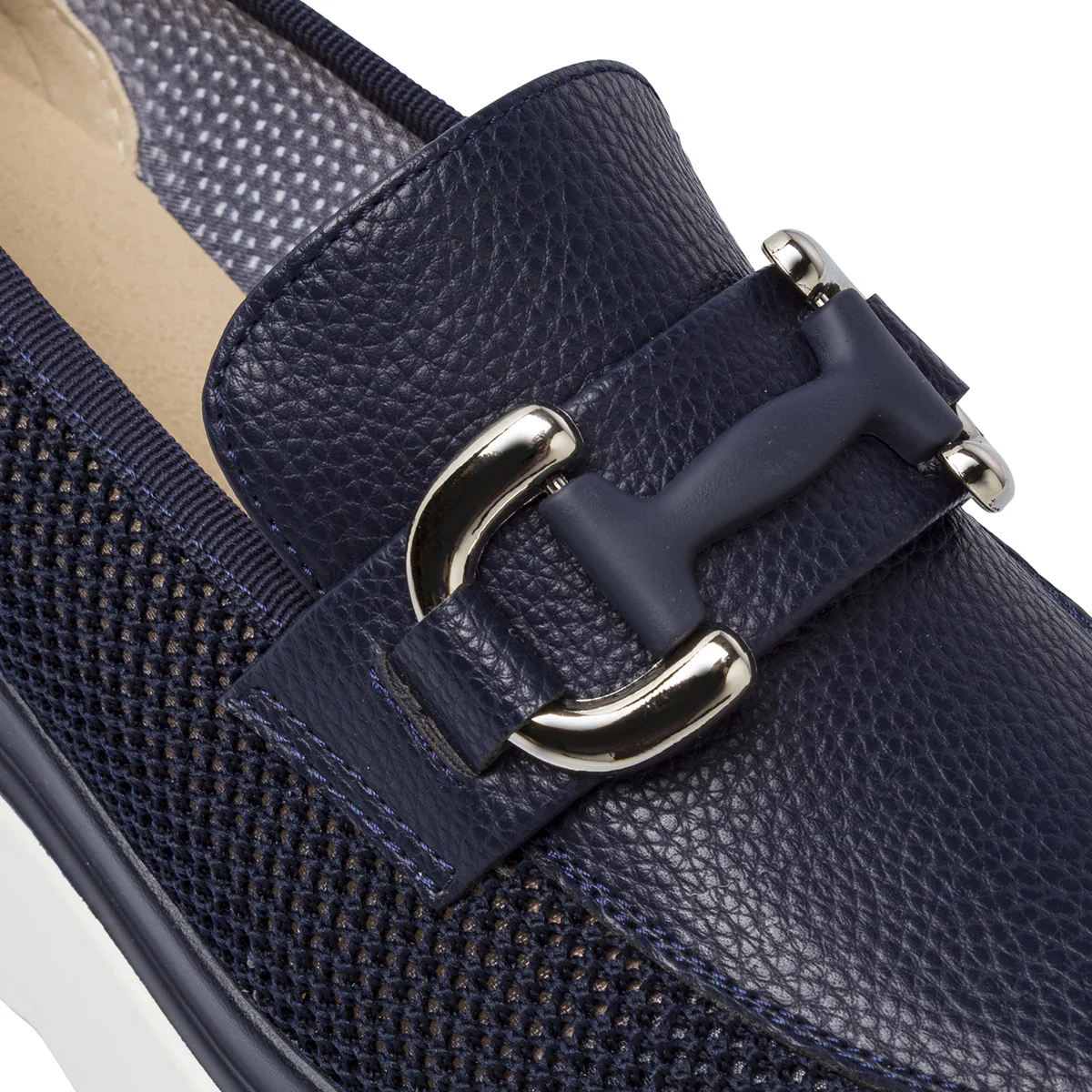 Mocassini platform blu da Donna con morsetto argentato Lora Ferres - Image 4
