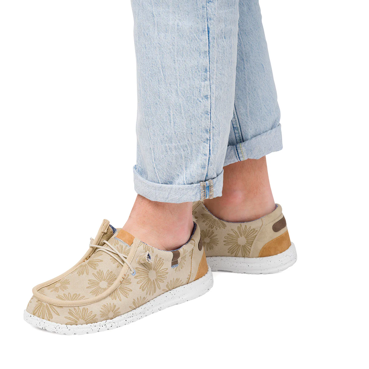 Mocassini slip-on beige con stampa floreale da uomo Riflessi Urbani - Image 3