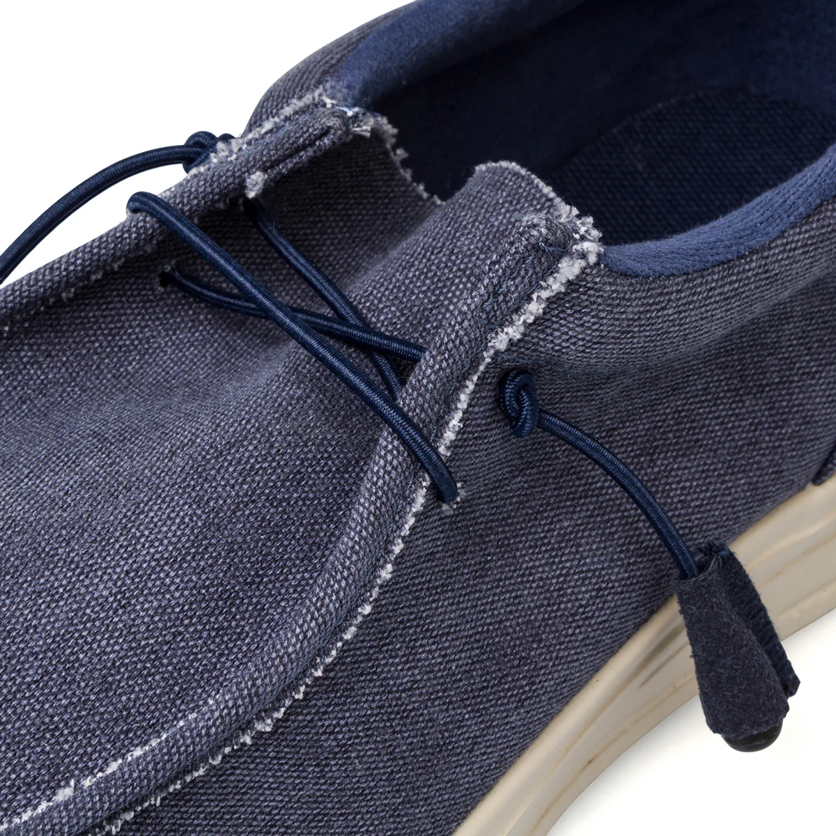 Mocassini Slip-on Blu navy in tessuto effetto Jeans da Uomo Jog - Image 7