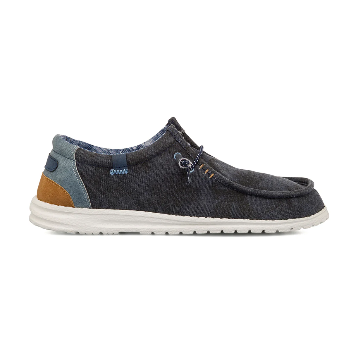 Mocassini Slip-on estivi da Uomo in tessuto Blu Riflessi Urbani