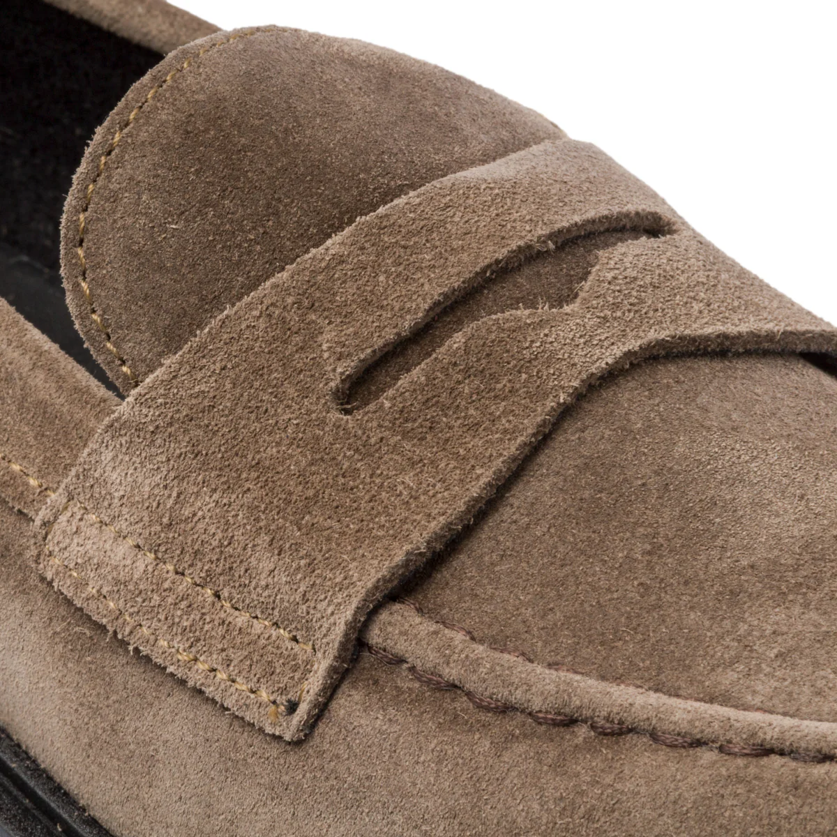 Mocassini taupe in pelle scamosciata con suola chunky Primopiano - Image 6