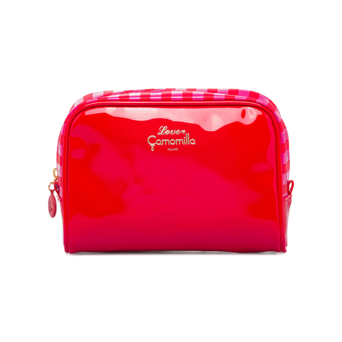 Necessaire beauty case da donna fucsia e rosso Camomilla Milano Sweet Stripes L - Image 2