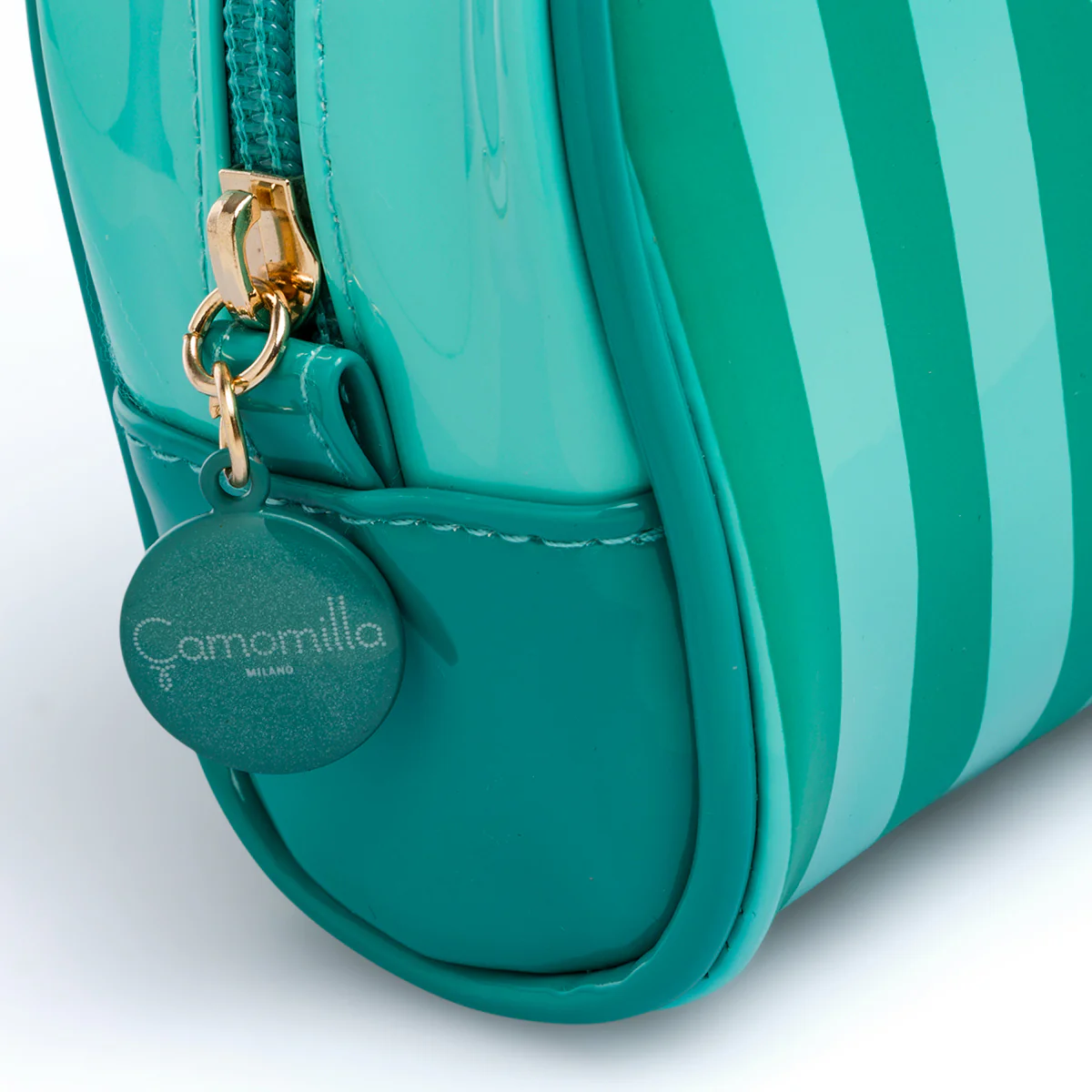 Necessaire beauty case da donna verde acqua a righe Camomilla Milano Sweet Stripes M - Image 4