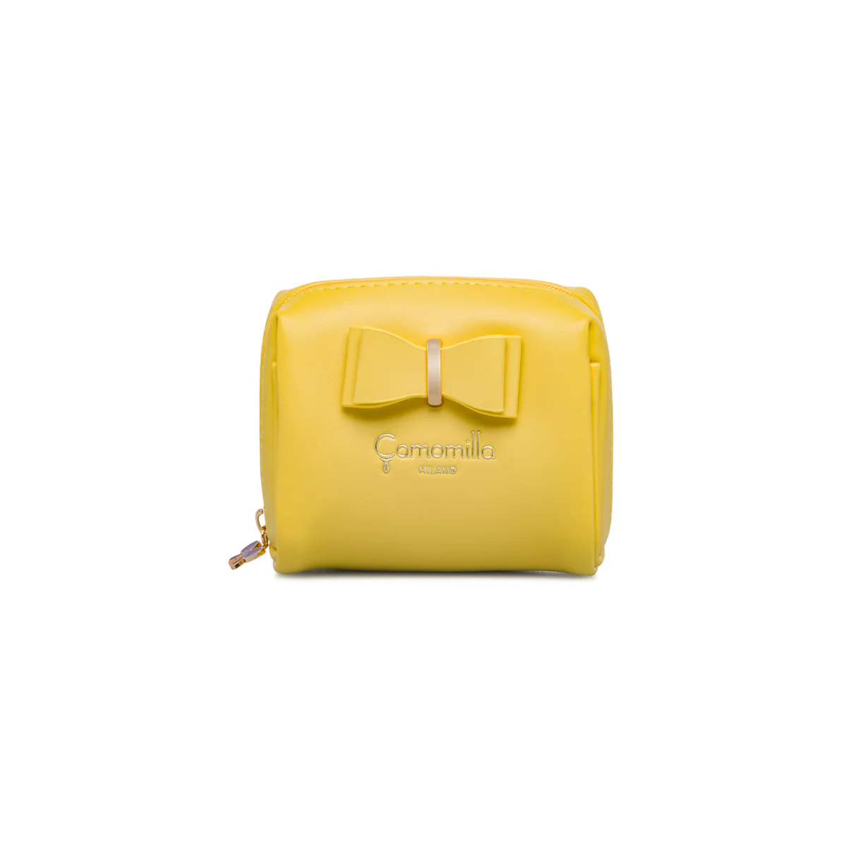Necessaire M da donna giallo con fiocco Camomilla Milano
