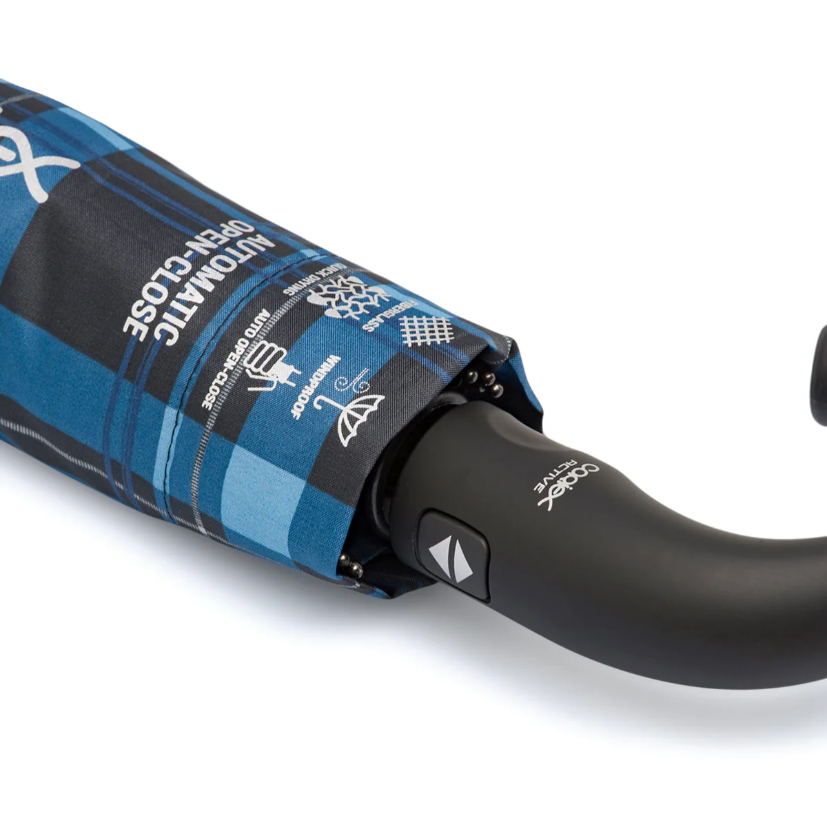 Ombrello automatico blu a quadri Unisex Coriex Active - Image 3