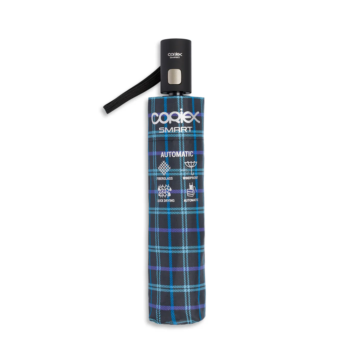 Ombrello automatico blu e nero Unisex Coriex Smart - Image 2
