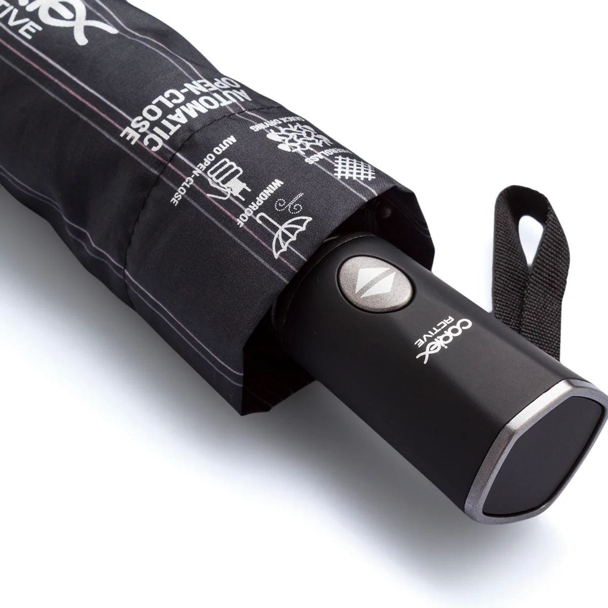 Ombrello automatico nero a righe Unisex Coriex Active - Image 3