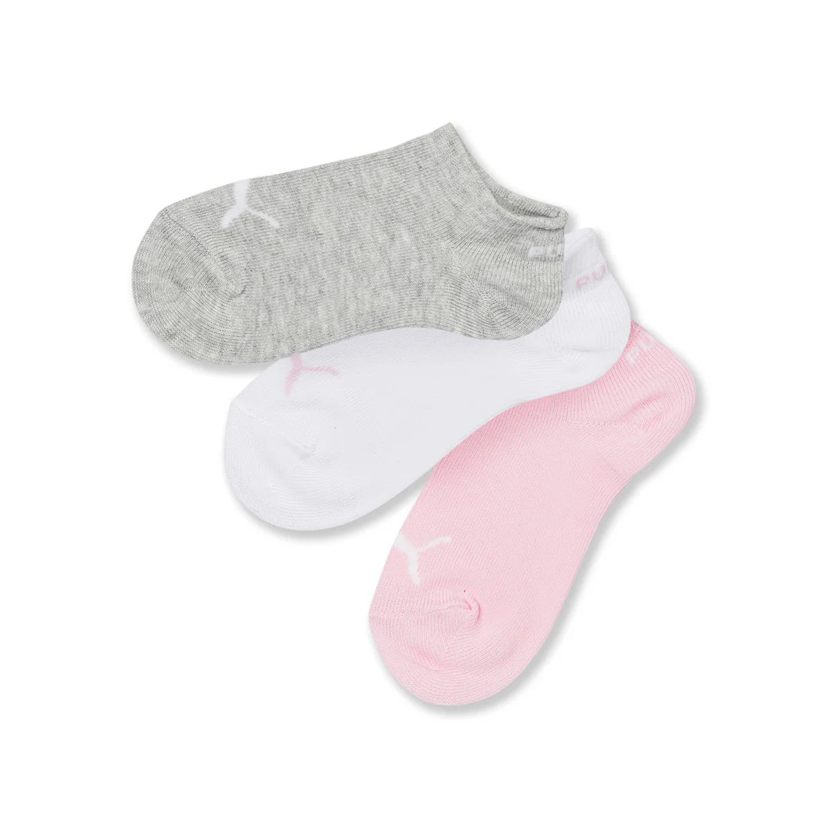 Pacco da 3 paia di calzini rosa, bianchi e grigi da bambina Puma - Image 2