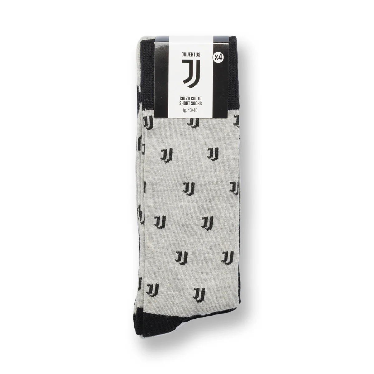 Pacco da 4 paia di calzini grigi e neri da uomo con logo Juventus - Image 2