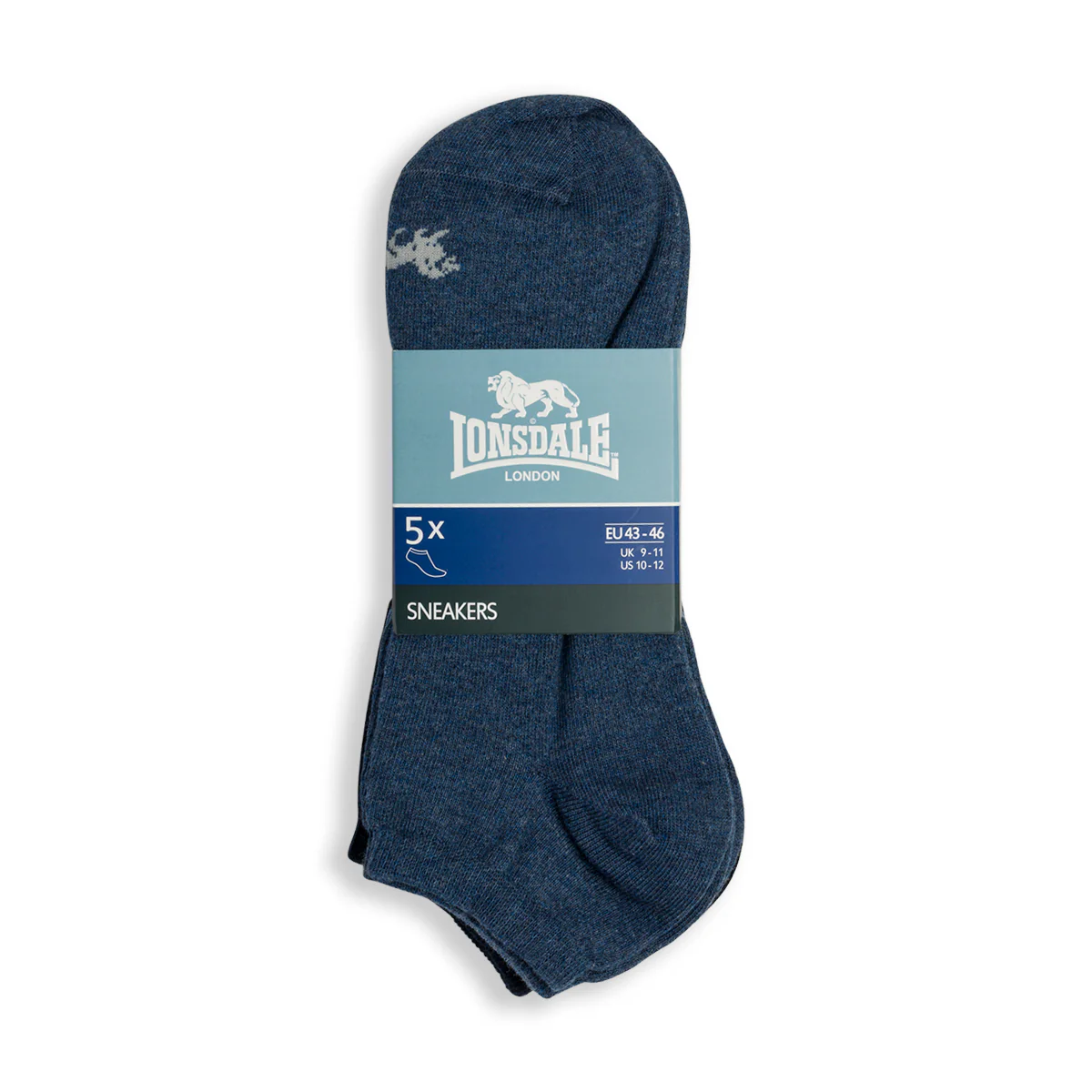 Pacco da 5 paia di calzini blu e azzurri da donna Lonsdale