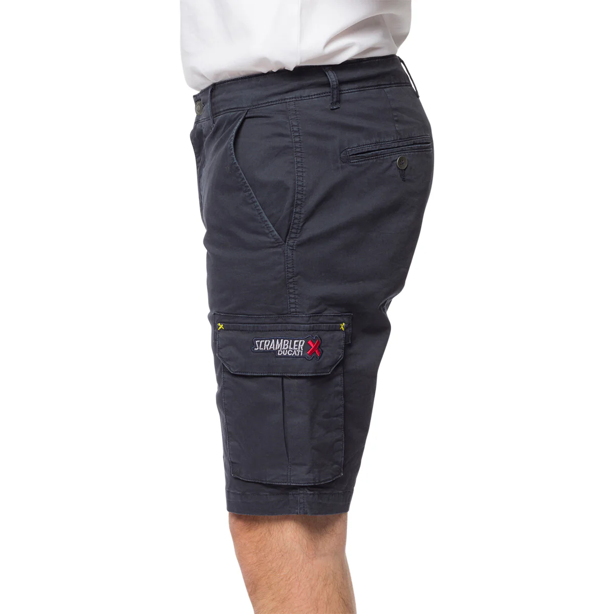 Pantaloncini bermuda blu navy da uomo con tasconi Scrambler Ducati X Cargo Shorts - Image 3