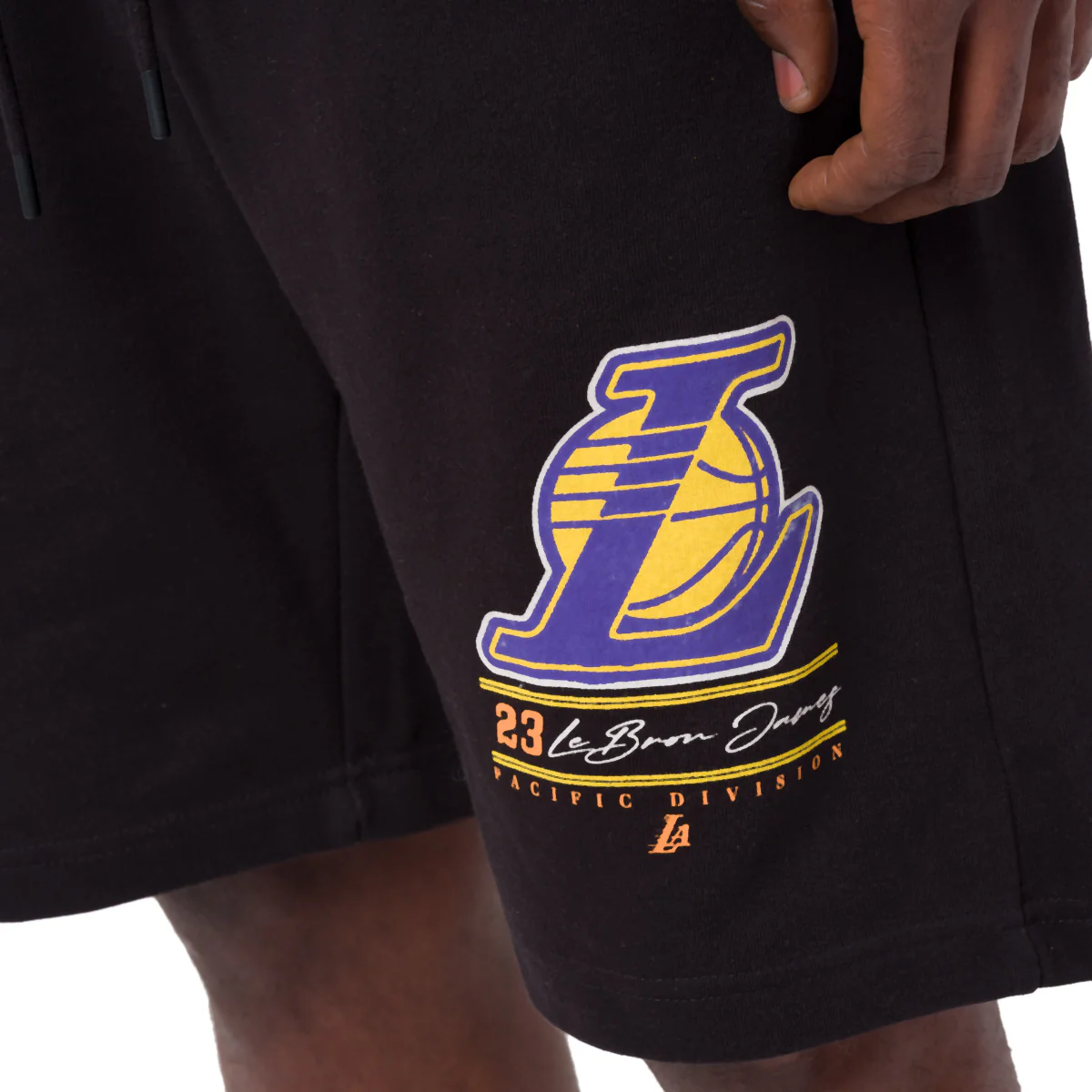 Pantaloncini corti sportivi da Uomo neri con stampa LA Lakers Lebron James NBA - Image 3