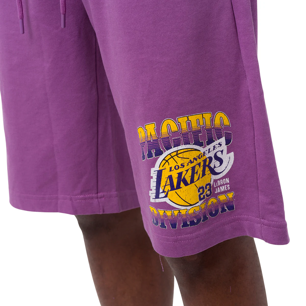 Pantaloncini corti sportivi da Uomo Viola con stampa LA Lakers e Lebron James NBA - Image 3