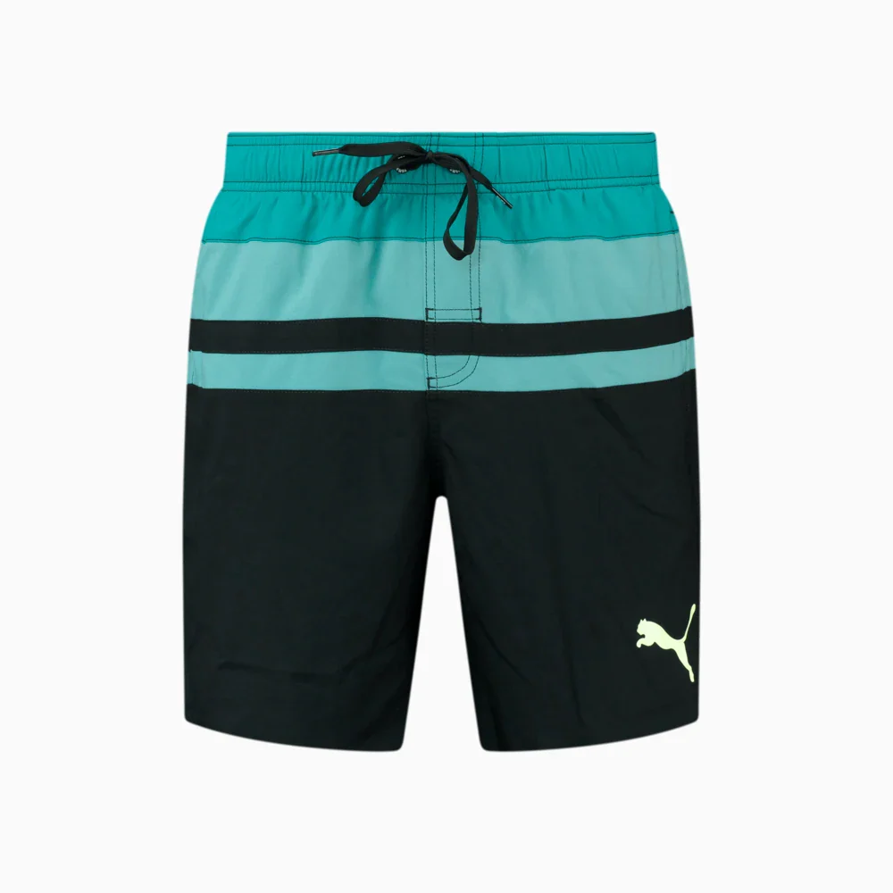 Pantaloncini da bagno neri e turchesi da uomo Puma Swim Heritage