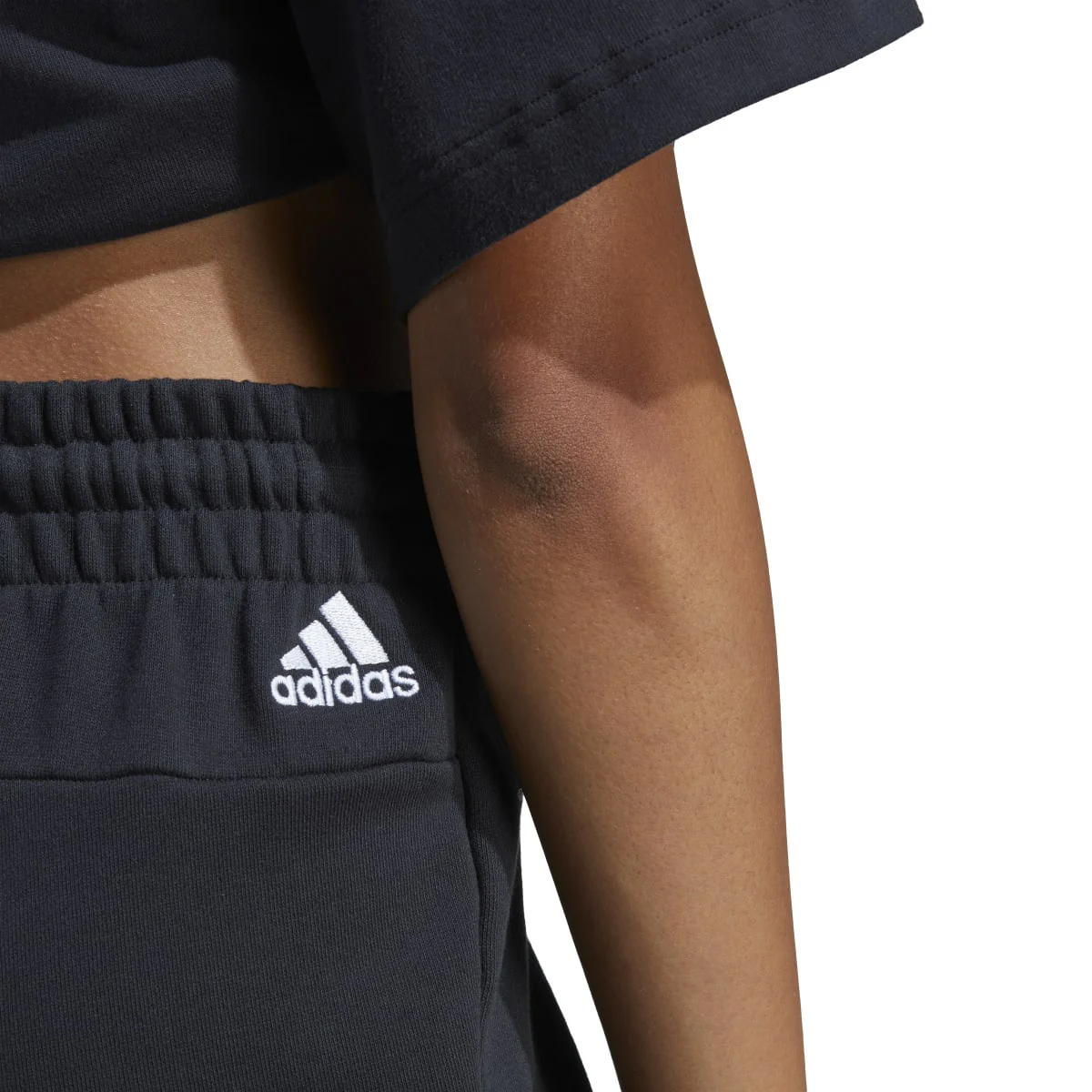 Pantaloncini neri da donna adidas Essentials Linear French Terry - Image 7