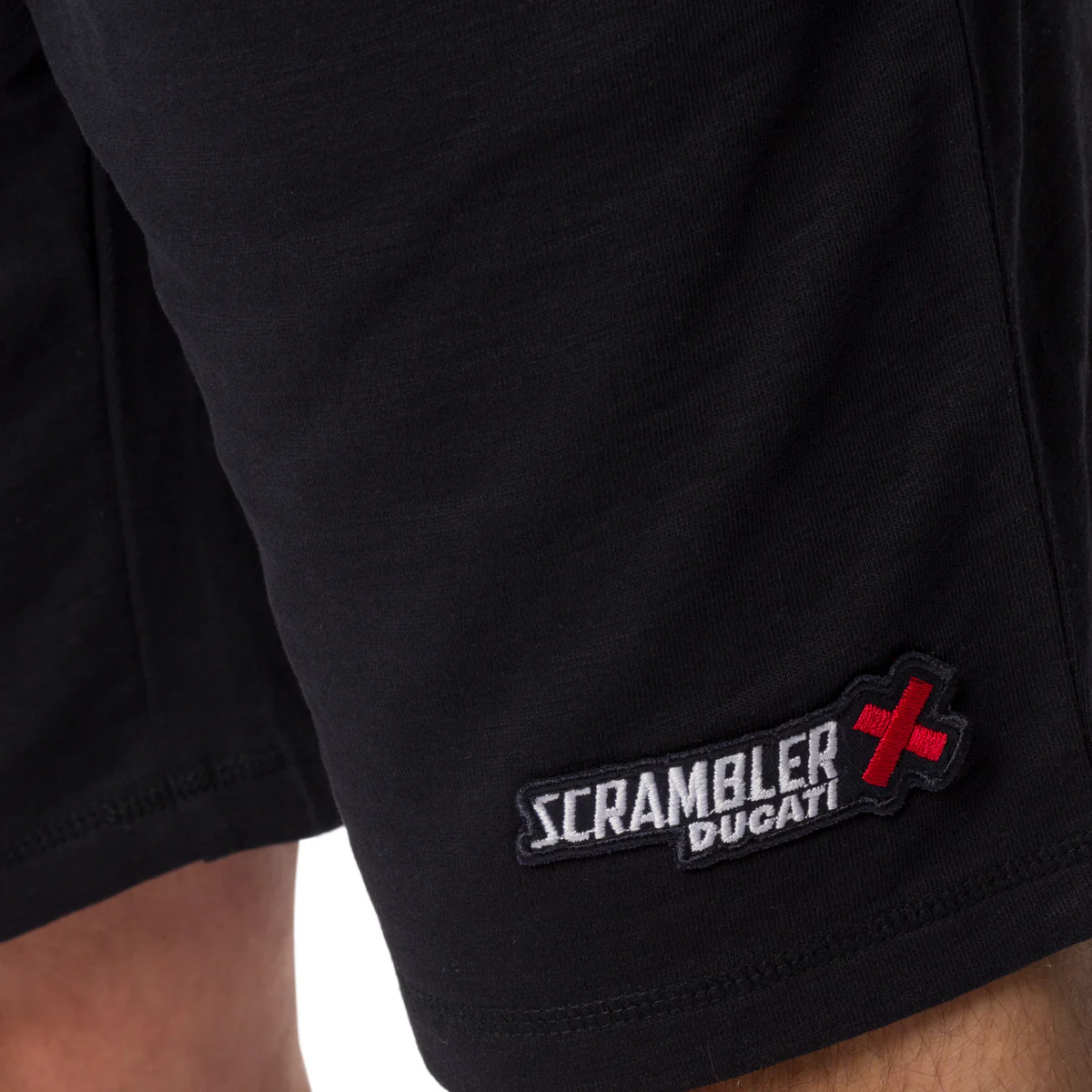 Pantaloncini neri da uomo con logo Scrambler Ducati X Shorts - Image 3