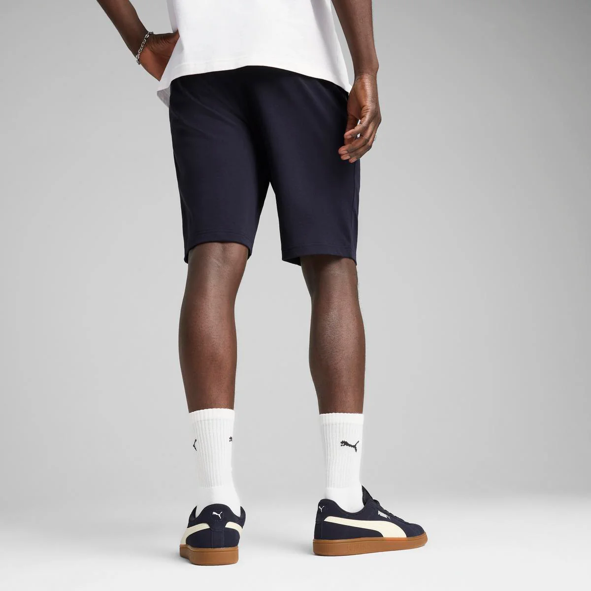 Pantaloncini shorts da uomo blu con vita elasticizzata Puma - Image 2