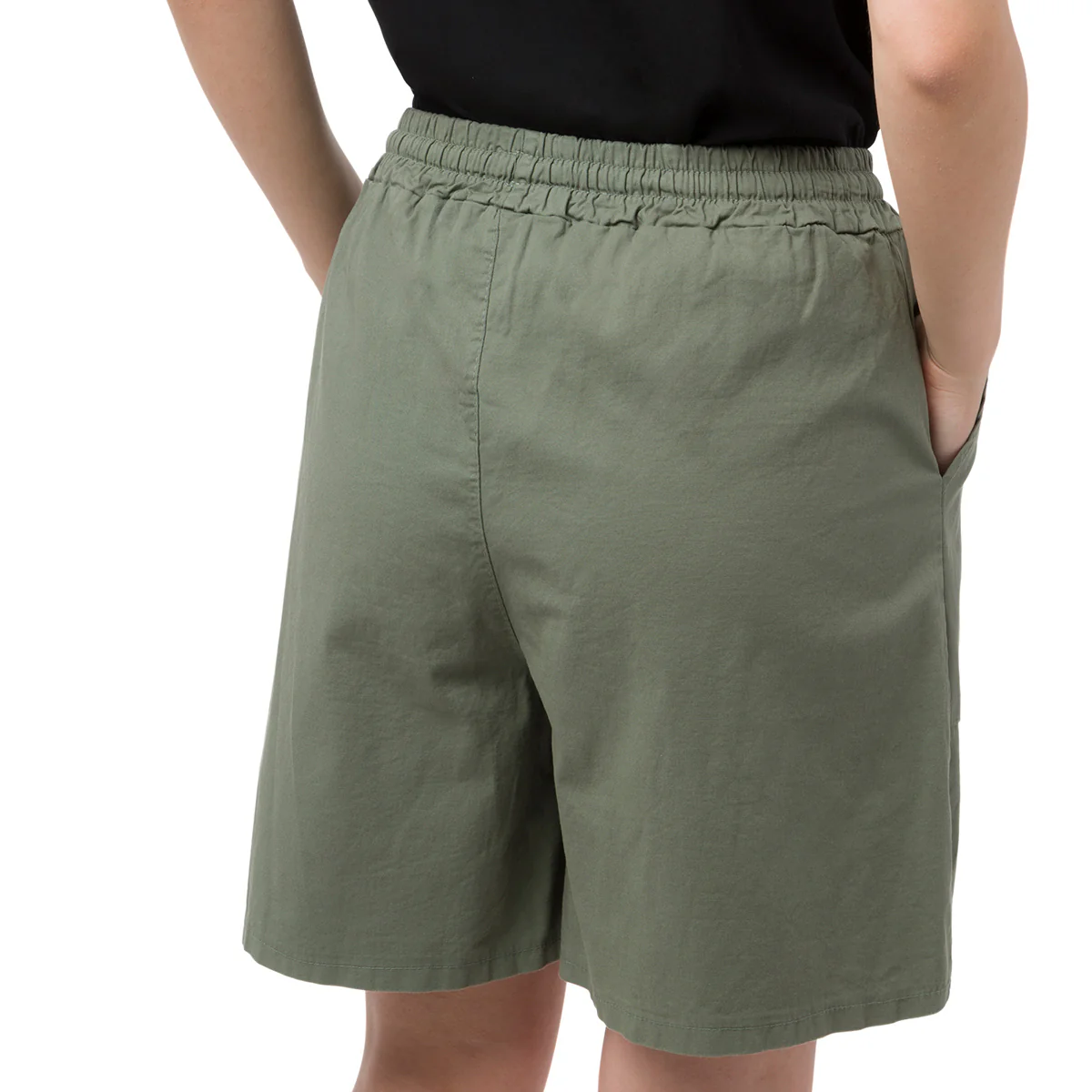 Pantaloncini verde militare da donna con tasche Swish Jeans - Image 2