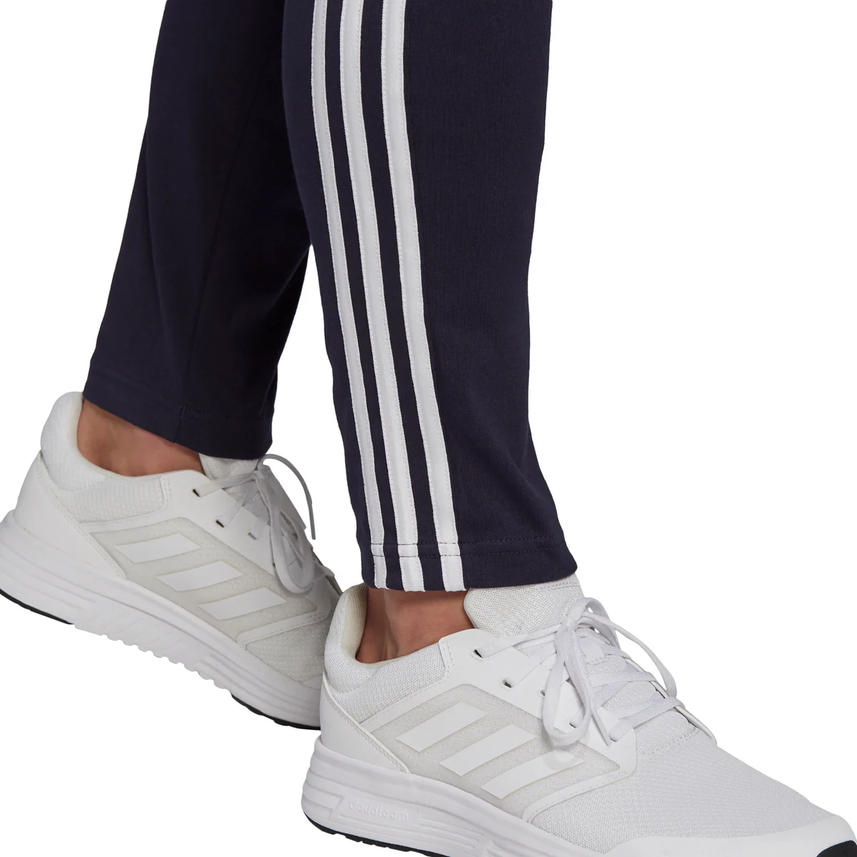 Pantaloni blu adidas Essentials Single Jersey Tapered Open Hem 3-Stripes - Image 5