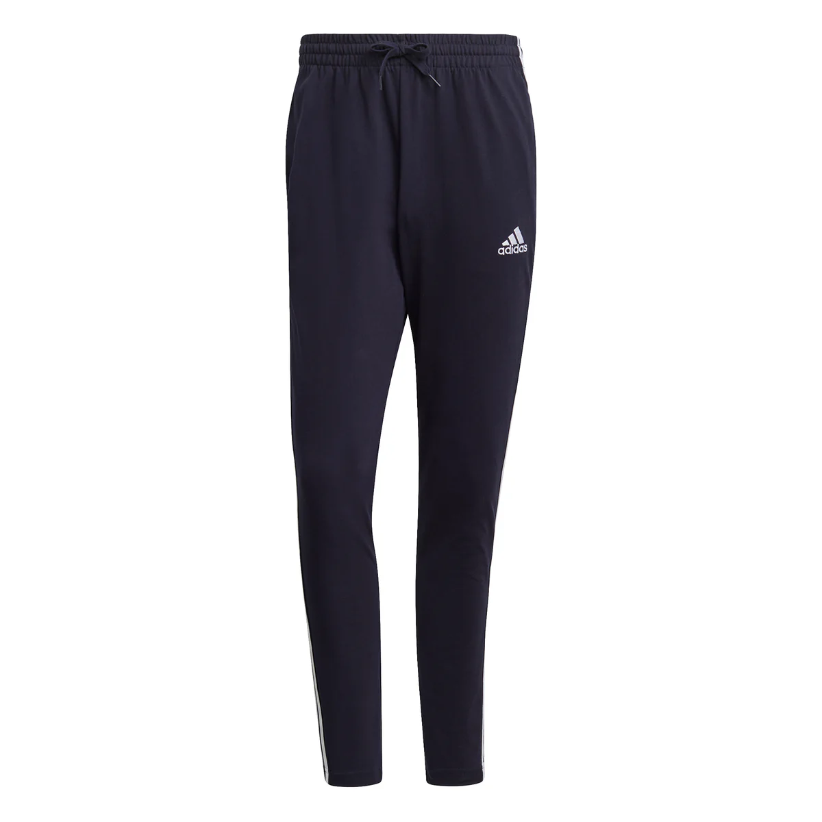 Pantaloni blu adidas Essentials Single Jersey Tapered Open Hem 3-Stripes - Image 6