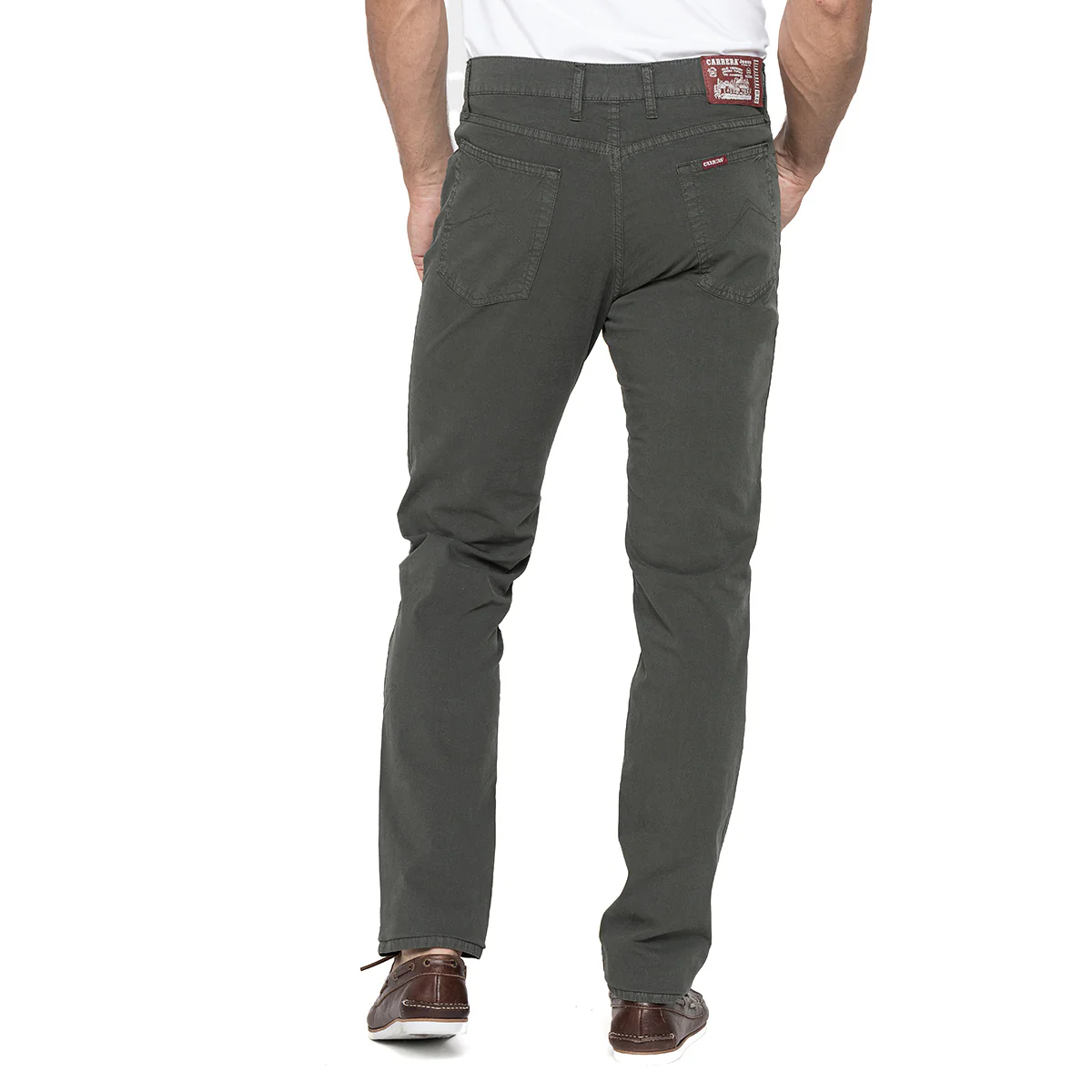Pantaloni casual chino da Uomo in cotone verde militare Carrera Jeans - Image 3