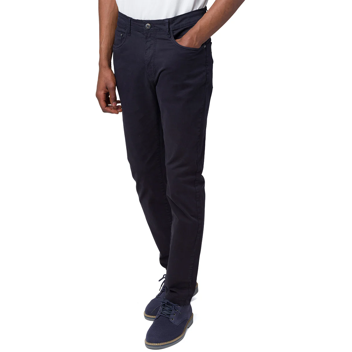 Pantaloni Chino da Uomo Blu con Vestibilità Slim e Tasche Laterali Navy Sail