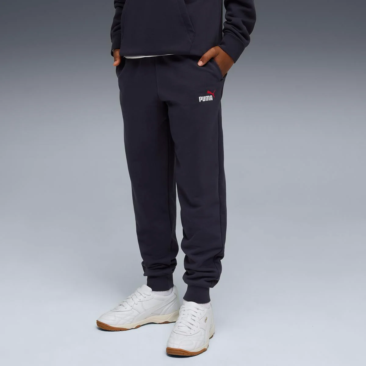 Pantaloni da bambino e ragazzo blu Puma con logo