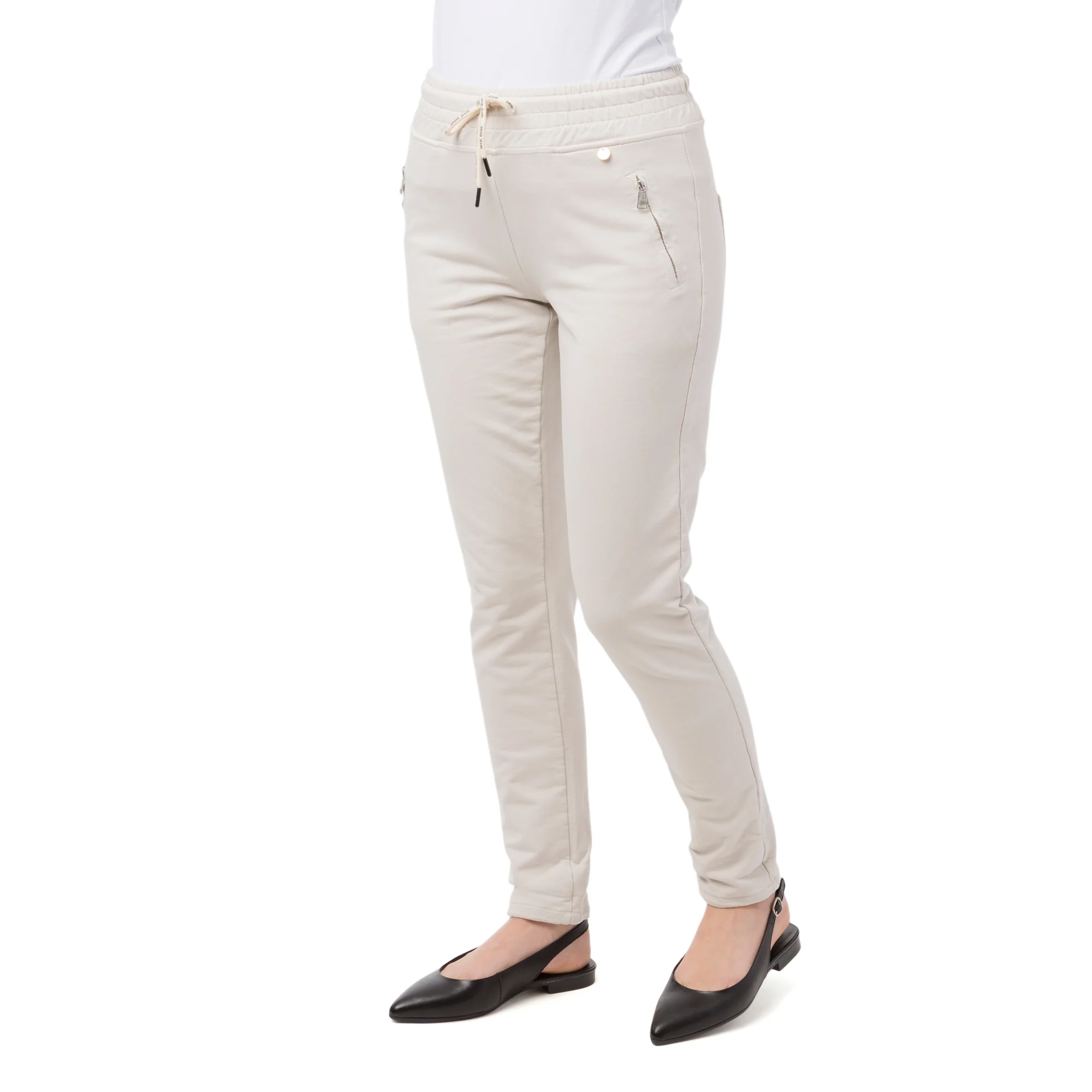 Pantaloni elasticizzati beige da Donna con tasche Swish Jeans - Image 2