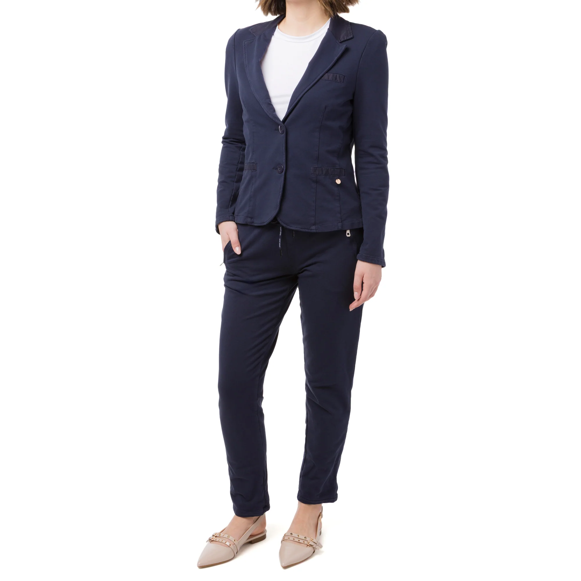 Pantaloni elasticizzati in felpa blu scuro da Donna con tasche Swish Jeans