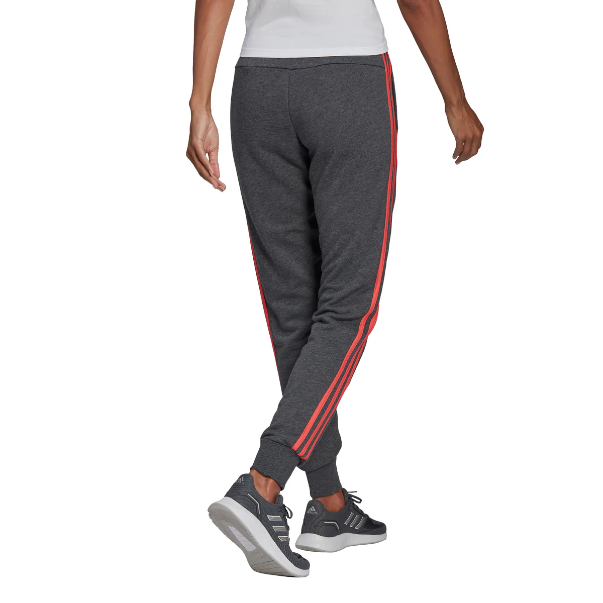 Pantaloni grigi da donna adidas Essentials French Terry 3-Stripes - Image 3