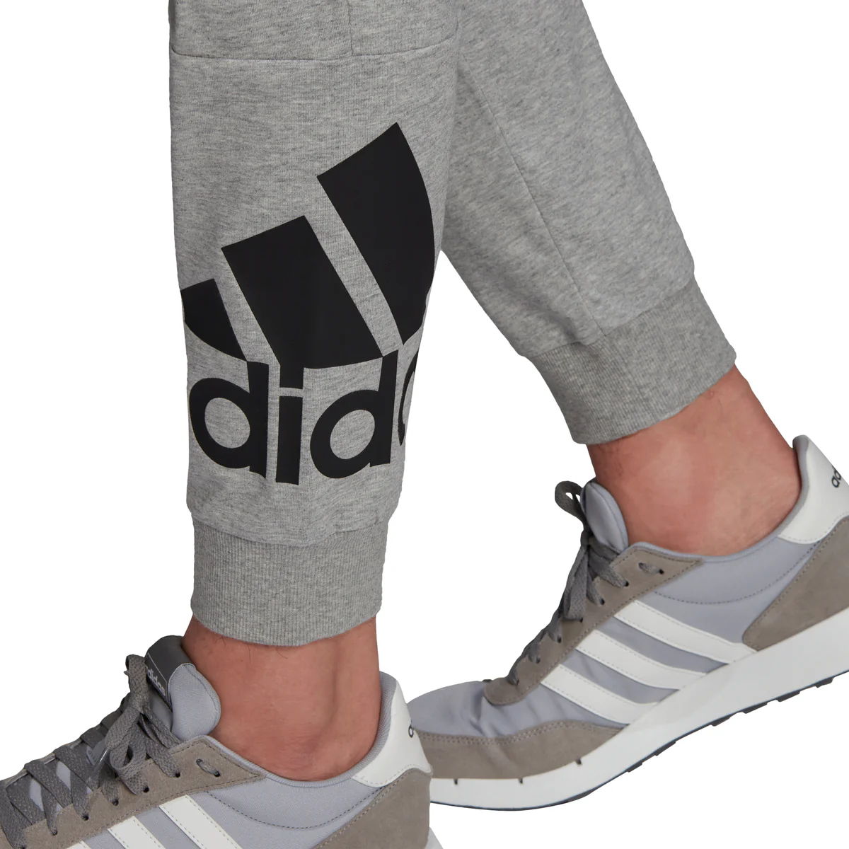 Pantaloni grigi da uomo adidas Essentials Big Logo Single Jersey 7/8 - Image 5