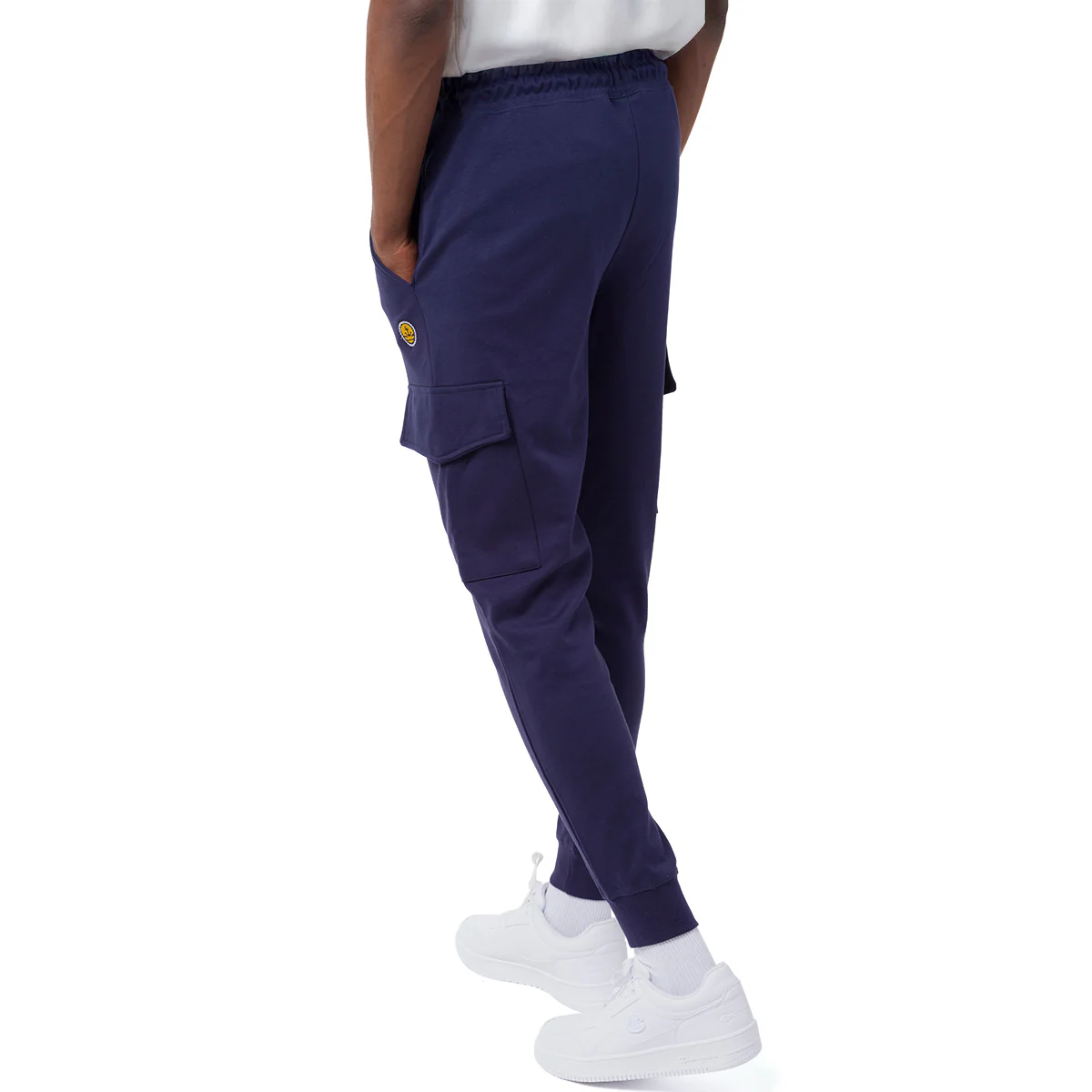 Pantaloni Jogger Cargo da Uomo Blu con Tasche Laterali e Vita Elasticizzata Navy Sail - Image 4