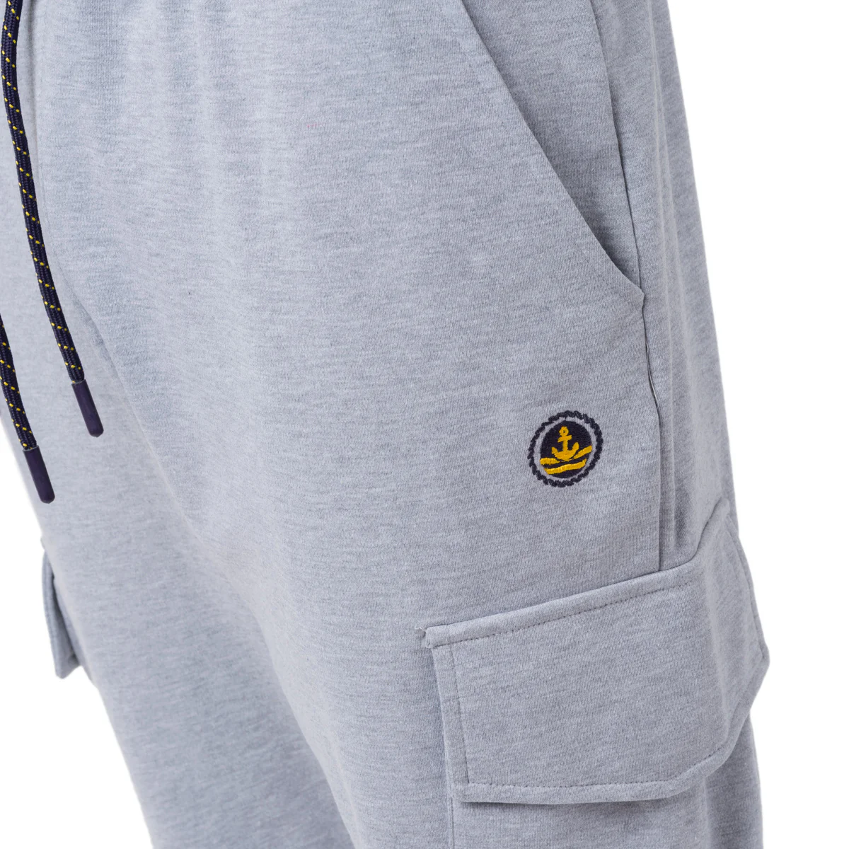 Pantaloni Jogger Cargo da Uomo Grigi con Tasche Laterali e Vita Elasticizzata Navy Sail - Image 3