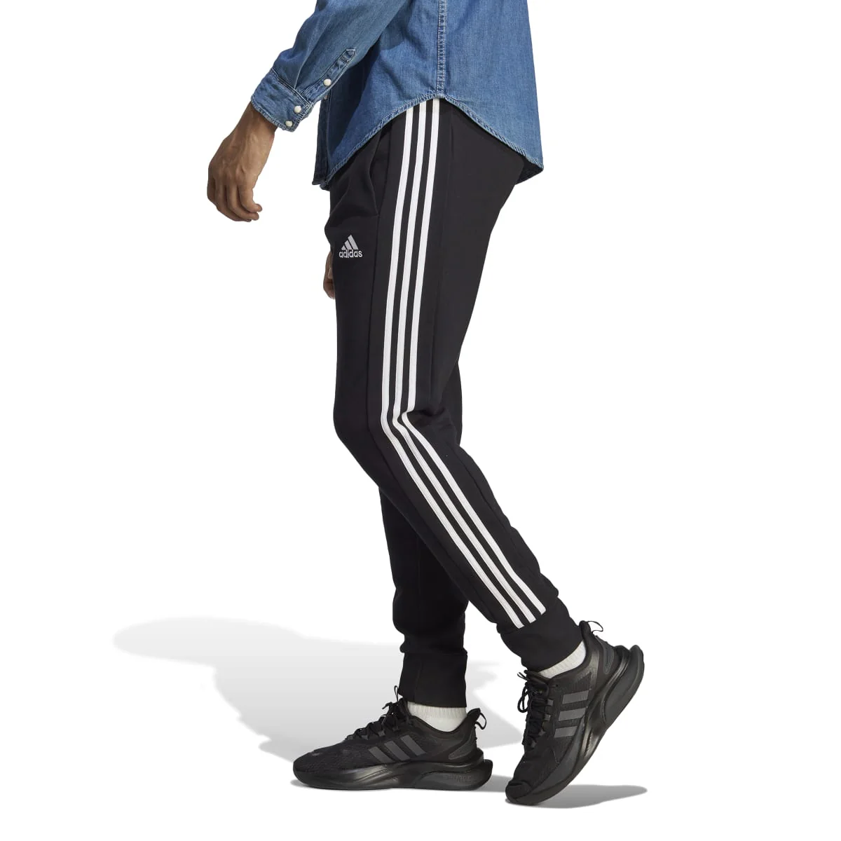 Pantaloni joggers sportivi da uomo adidas Essentials French Terry Tapered Cuff 3-stripes - Image 3