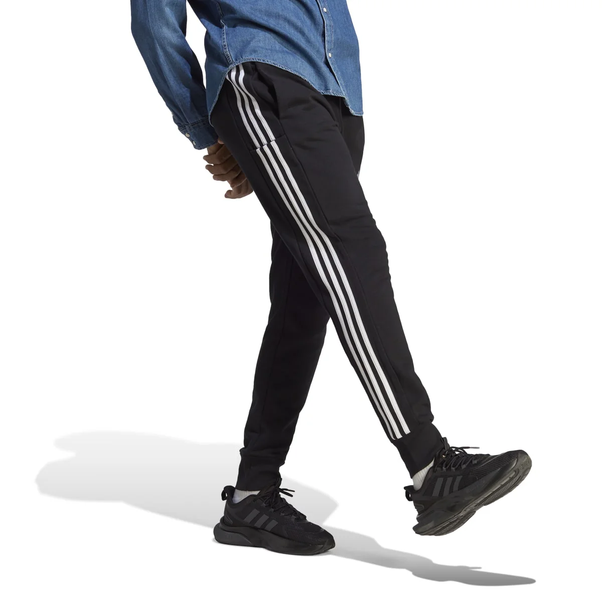 Pantaloni joggers sportivi da uomo adidas Essentials French Terry Tapered Cuff 3-stripes - Image 4