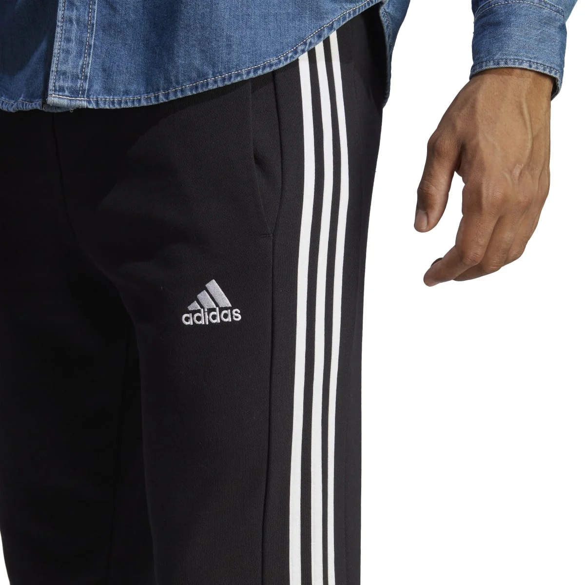 Pantaloni joggers sportivi da uomo adidas Essentials French Terry Tapered Cuff 3-stripes - Image 5
