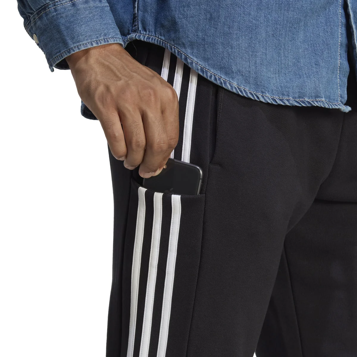 Pantaloni joggers sportivi da uomo adidas Essentials French Terry Tapered Cuff 3-stripes - Image 6
