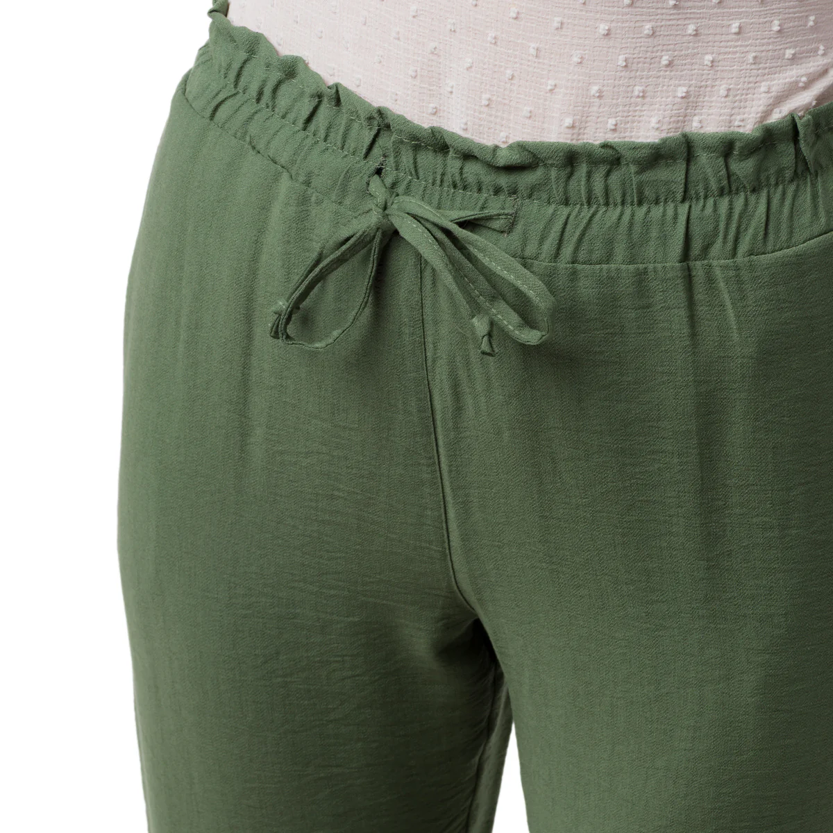 Pantaloni Leggeri Verdi da Donna con Coulisse in Vita Swish Jeans - Image 3