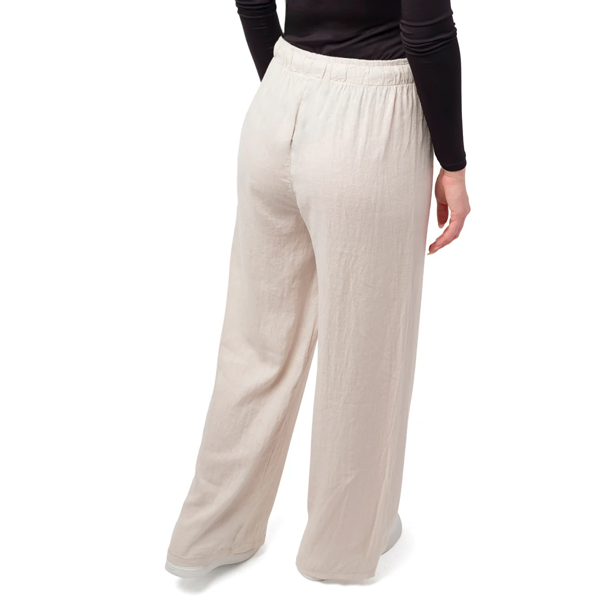 Pantaloni lunghi da donna beige misto lino Swish Jeans - Image 2