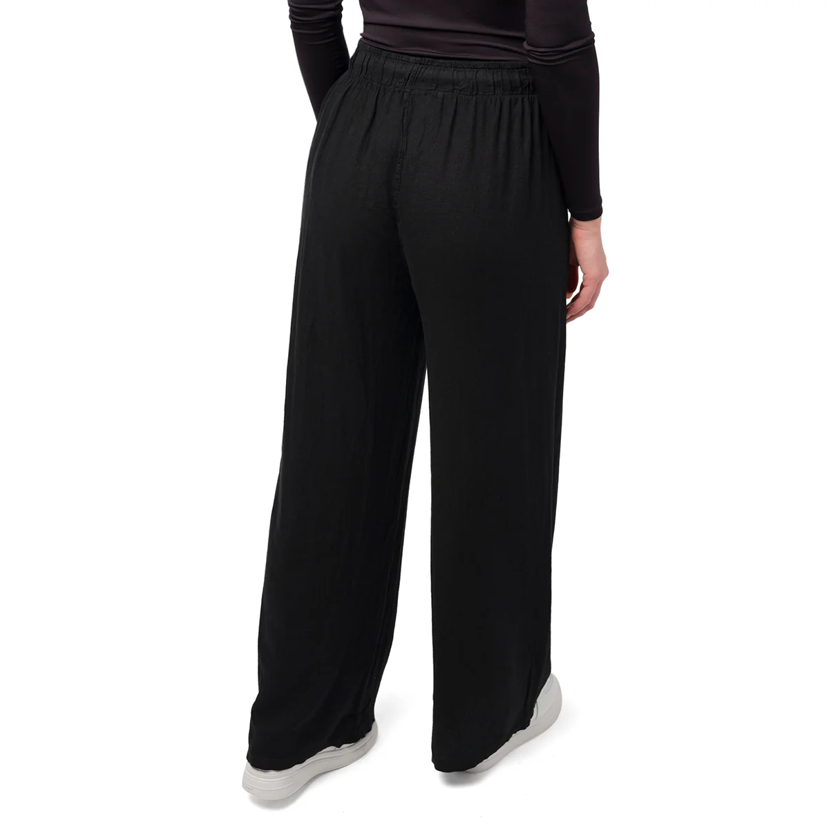 Pantaloni lunghi da donna neri misto lino Swish Jeans - Image 2