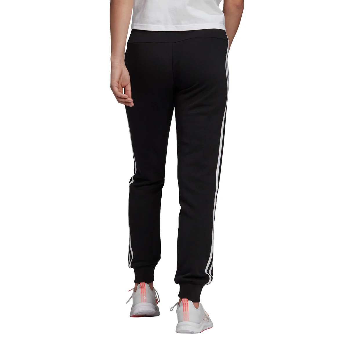Pantaloni neri adidas Essentials French Terry 3-Stripes - Image 2