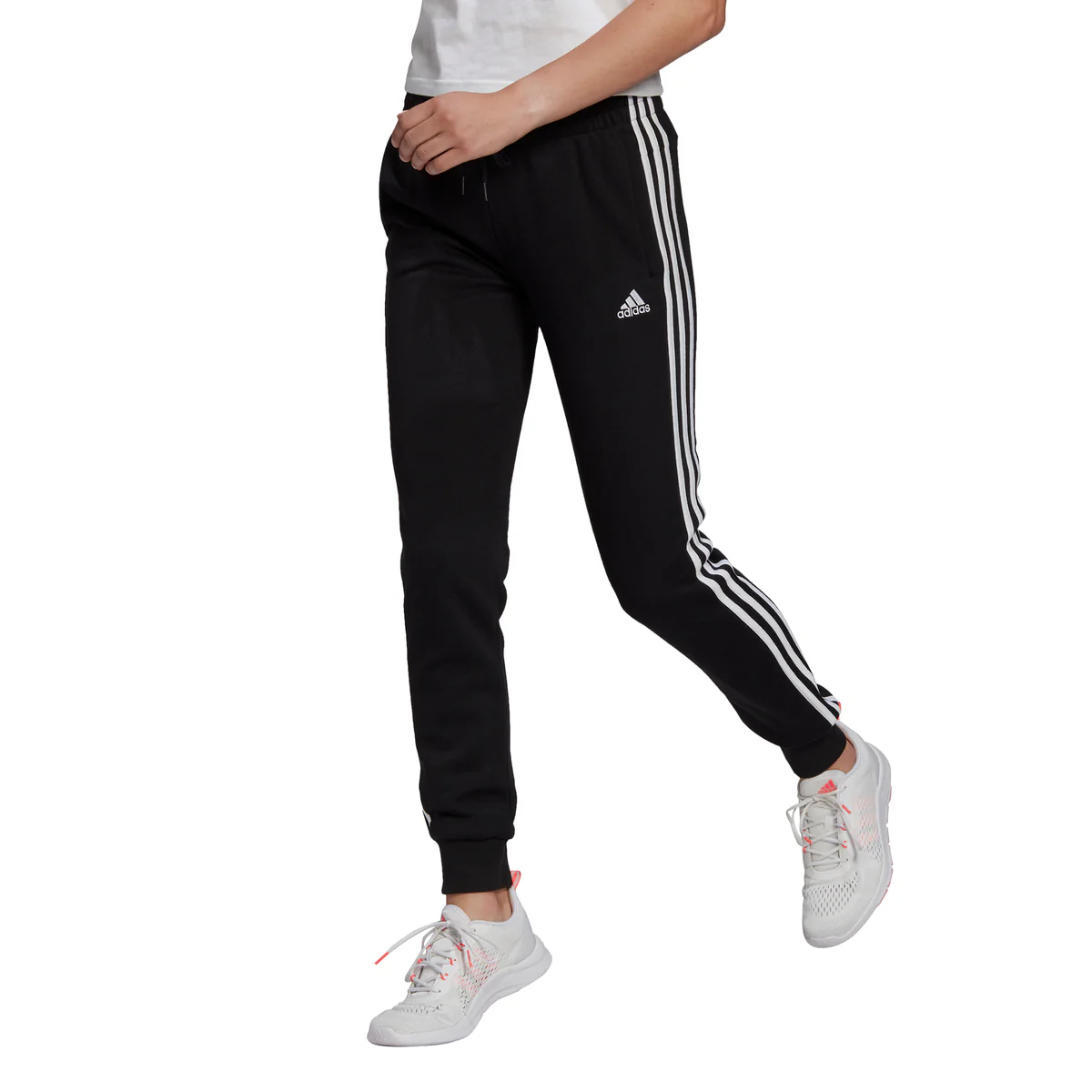 Pantaloni neri adidas Essentials French Terry 3-Stripes